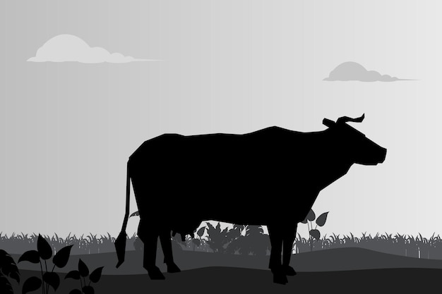 silueta, animal, en, naturaleza, fondo blanco