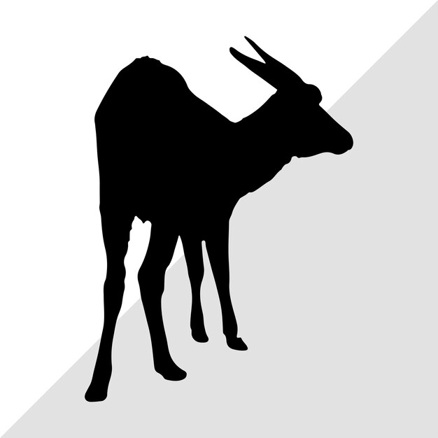 Silueta de antílope Silueta vectorial del antílope Ilustración de las siluetas de los antílopes