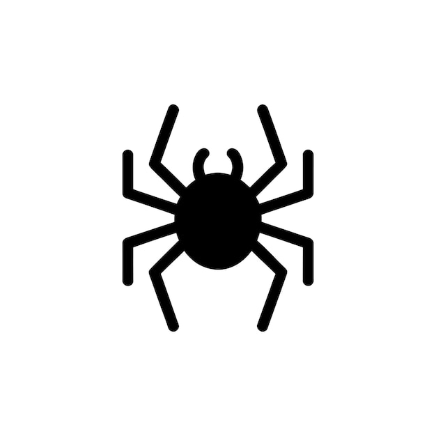 Silueta de araña con ocho patas en un fondo transparente Icono espeluznante de Halloween