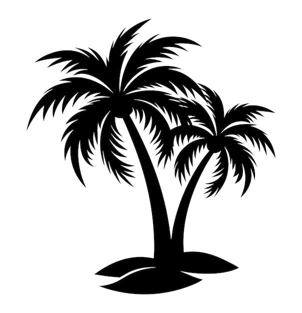 Silueta del árbol de coco