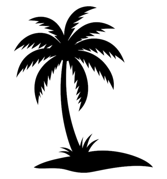 Silueta del árbol de coco