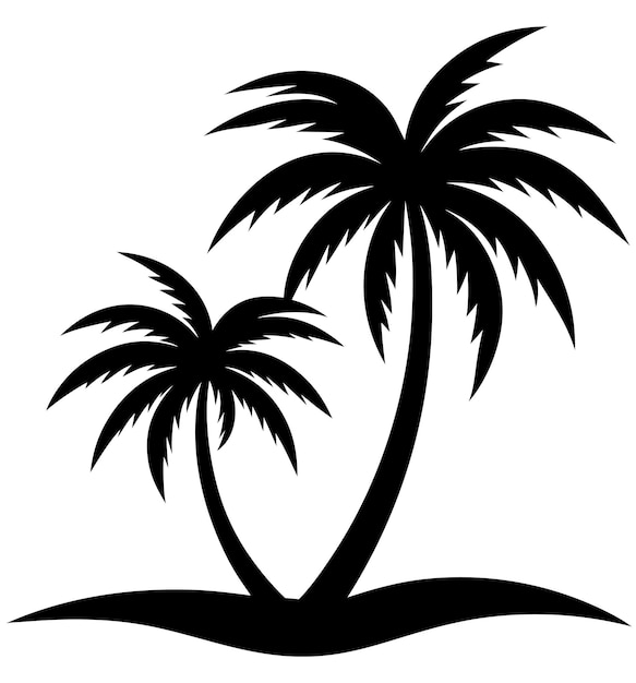 Silueta del árbol de coco