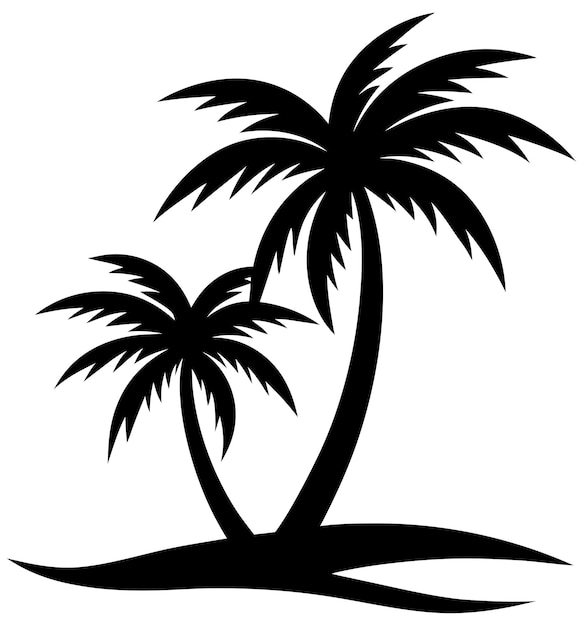 Silueta del árbol de coco