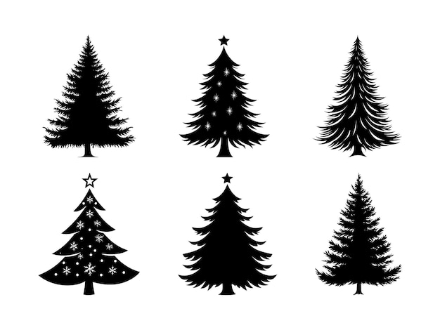 Silueta de árbol de Navidad Diseño festivo elegante para proyectos navideños
