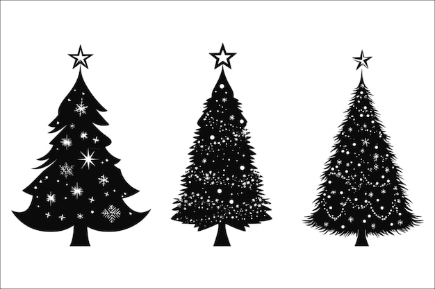 Silueta de árbol de Navidad de época