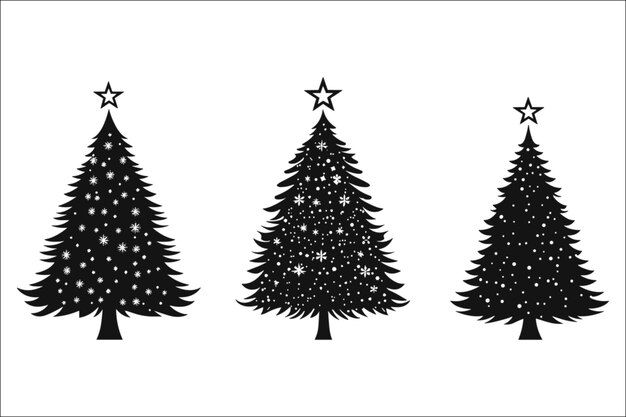 Silueta de árbol de Navidad de época