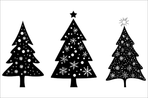 Silueta de árbol de Navidad de época