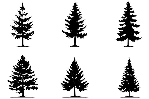 silueta árbol de Navidad Ilustración vectorial Bundle