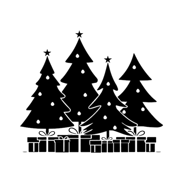 La silueta del árbol de Navidad Victor