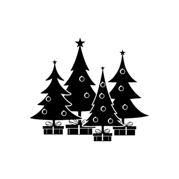 La silueta del árbol de Navidad Victor