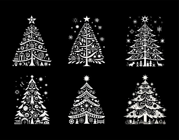 silueta del árbol de Navidad