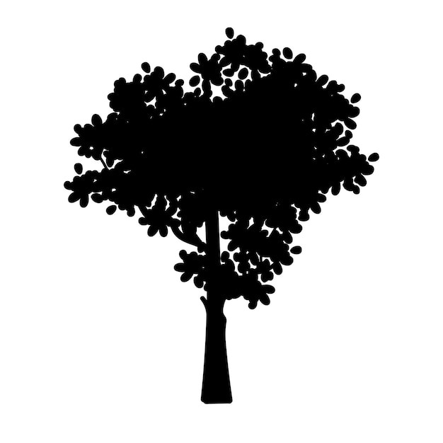 Silueta de árbol negro