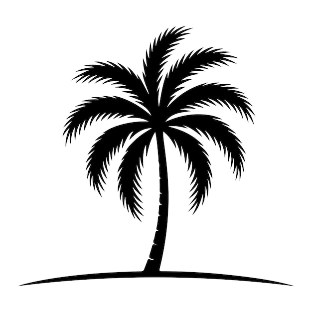 silueta de un árbol de palma