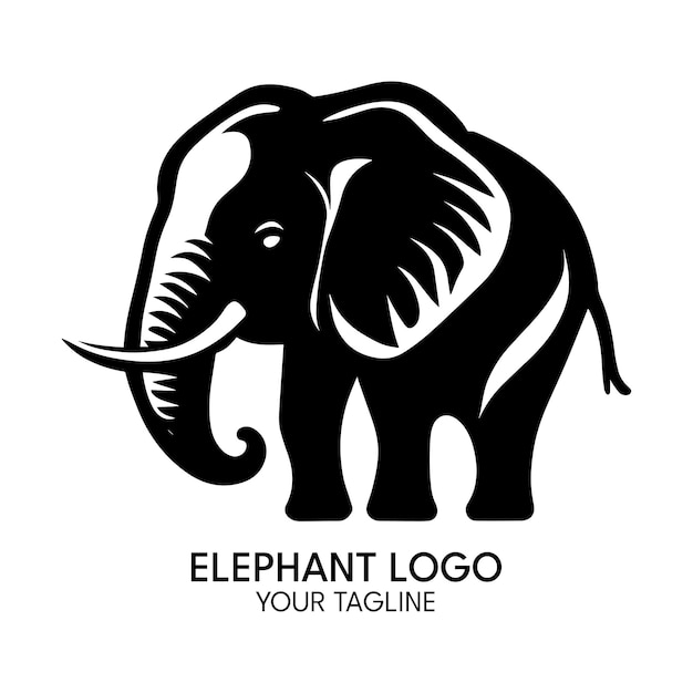 Silueta arte elefante logo vector plantilla