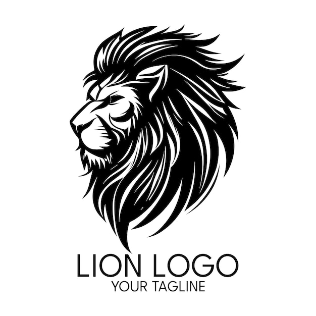 Silueta arte león logo vector plantilla