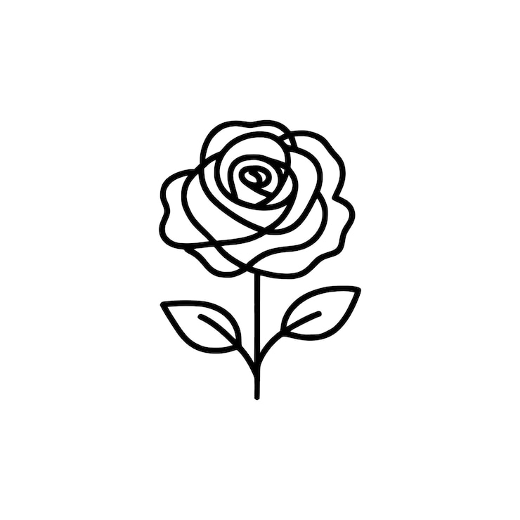 Vector silueta de arte de la línea de rosas