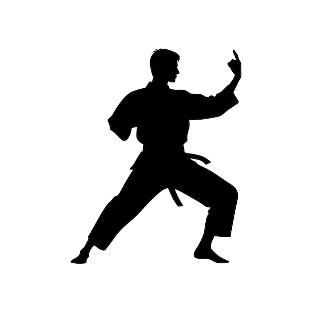La silueta del arte marital del karate