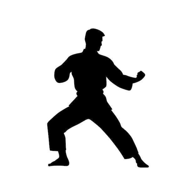 La silueta del arte marital del karate