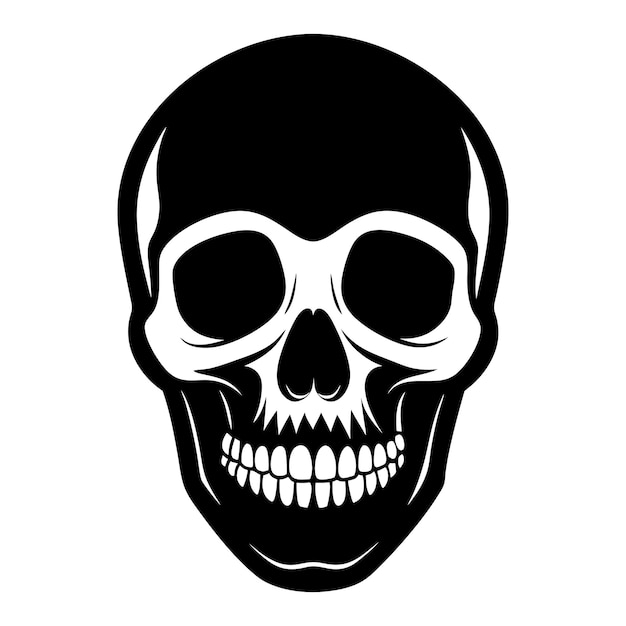 una silueta de un arte vectorial de cráneo