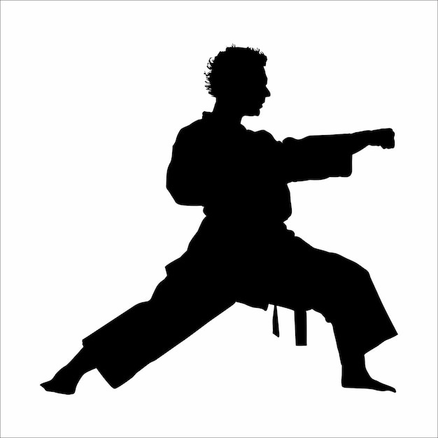 Silueta de artes marciales de karate