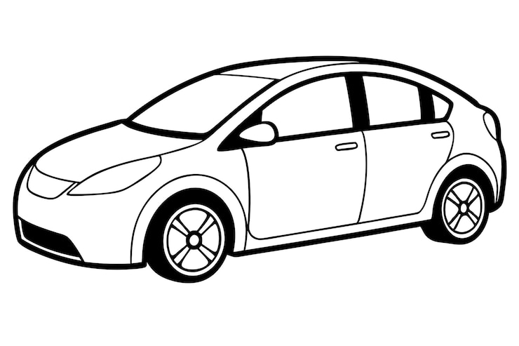 Vector silueta de automóvil eléctrico icono vectorial e ilustración aislados sobre fondo blanco