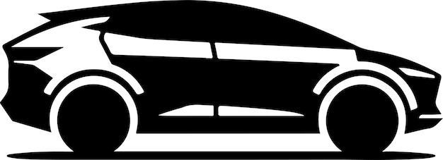 Silueta de automóviles Arte vectorial lateral Íconos y gráficos silueta de color negro