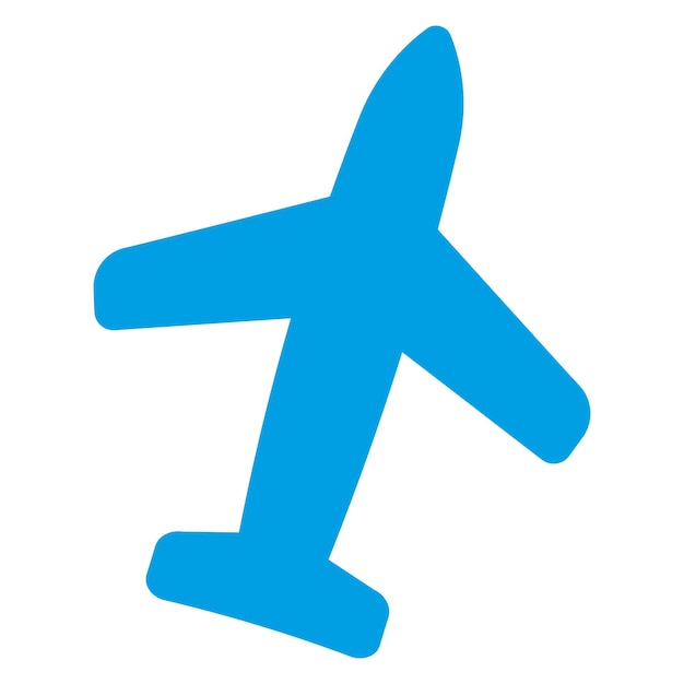La silueta del avión azul