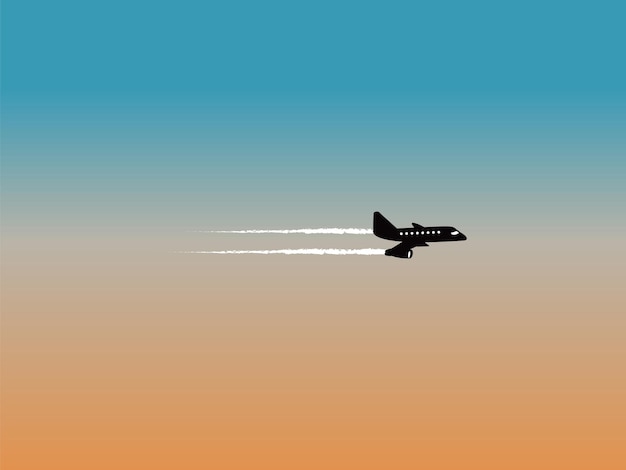 silueta de un avión en el cielo
