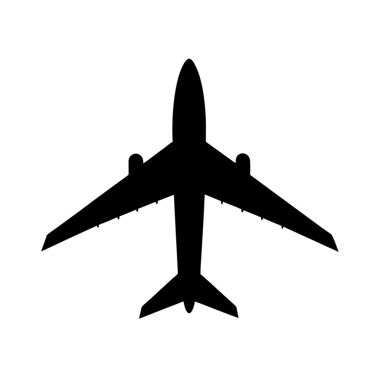 Silueta de un avión para su presentación