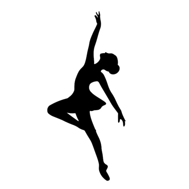 silueta de una bailarina ilustración vectorial