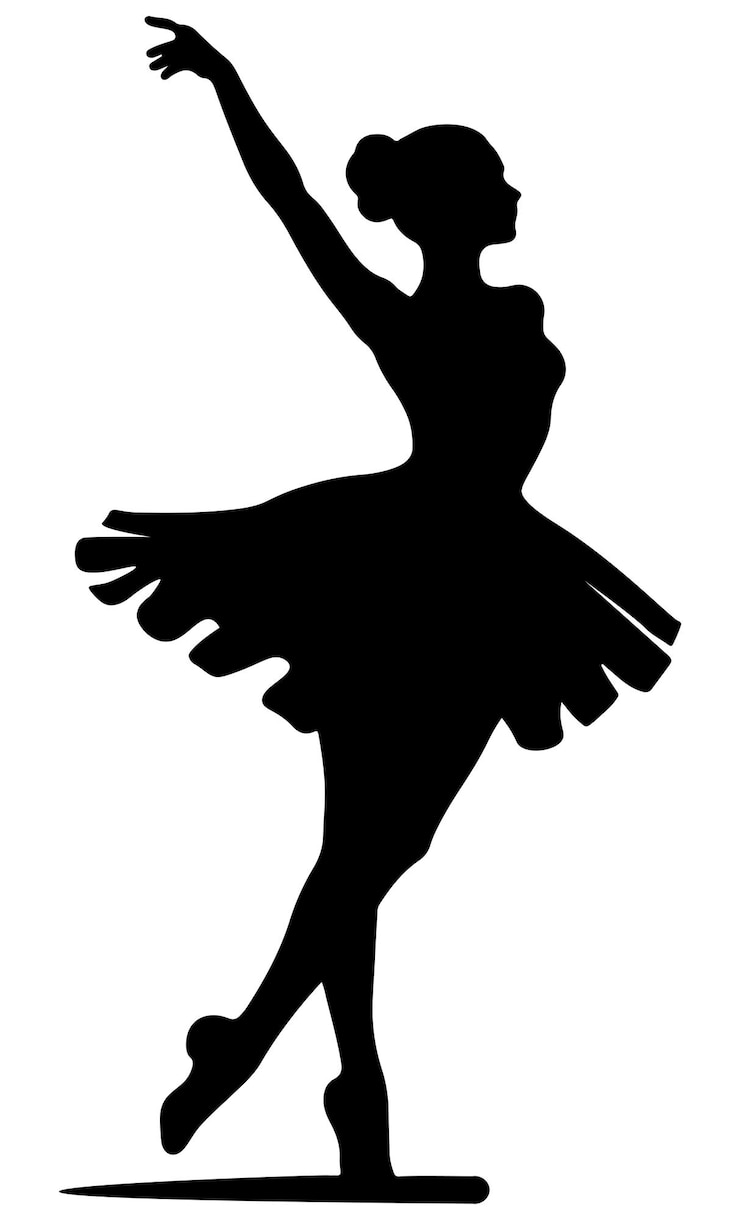 Vector la silueta de la bailarina la silueta del bailarín la silhueta de la muchacha del ballet