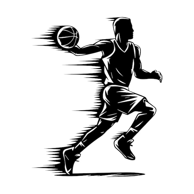 silueta de baloncesto
