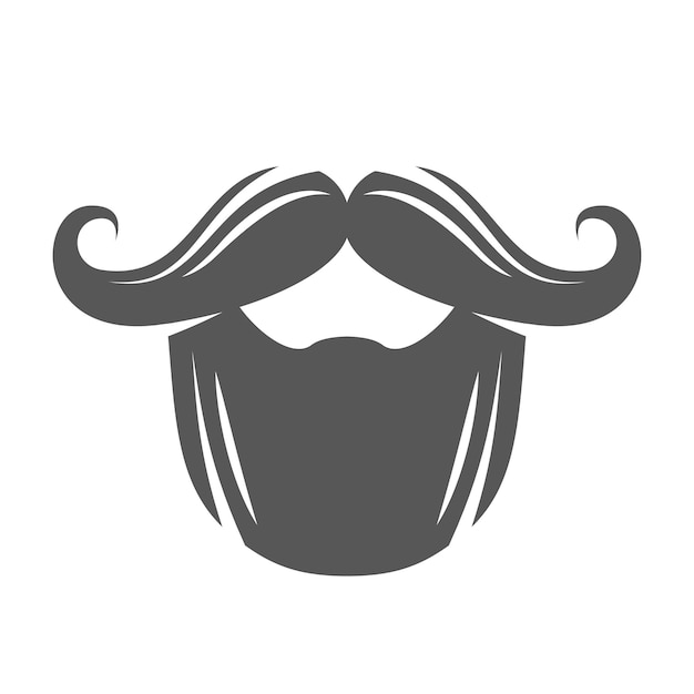 Vector silueta de barba vintage con bigote