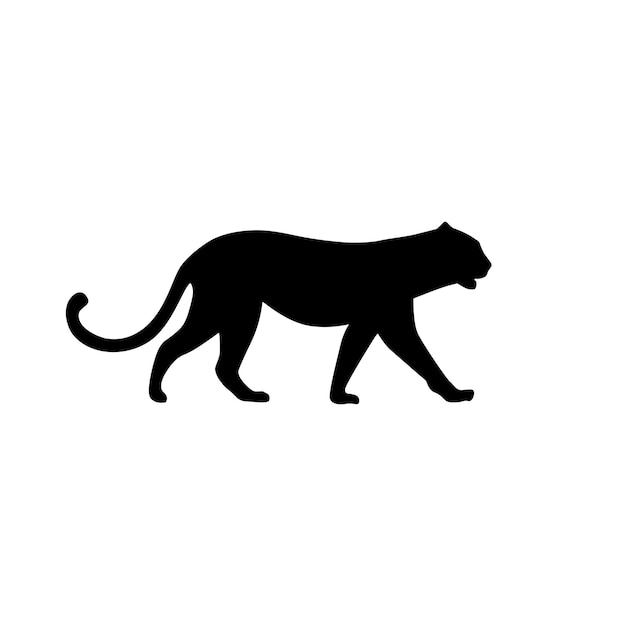 Silueta de Black Panther Cheetah Tiger Puma Jaguar para el diseño del logotipo Wildlife Animal Vector