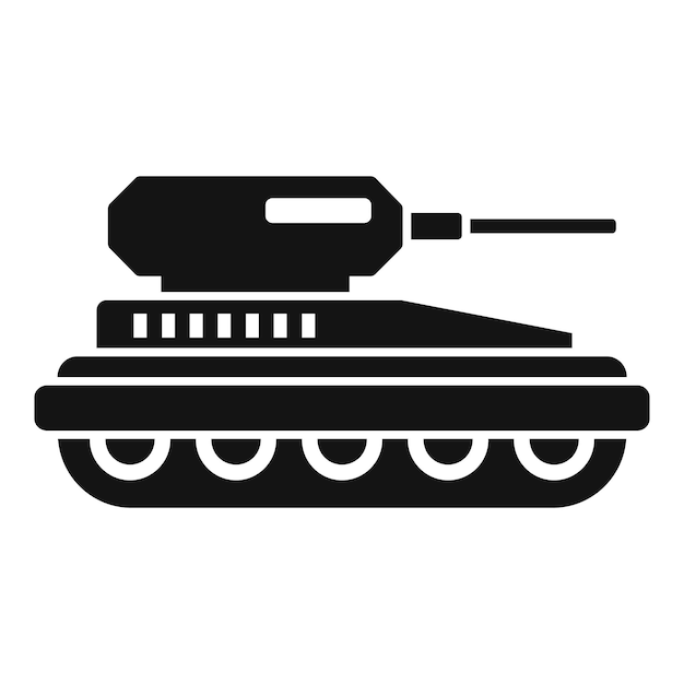 Silueta en blanco y negro de un tanque militar en formato vectorial