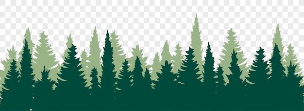 Vector silueta de bosque de coníferas. fondo del bosque. paisaje de bosques. ilustración vectorial plana