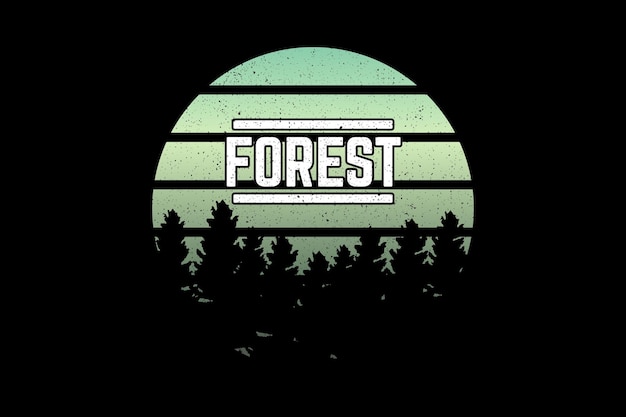 Silueta bosque retro vintage
