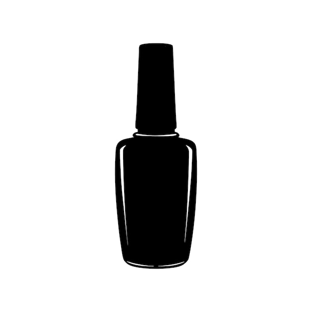 La silueta de la botella de esmalte de uñas negra