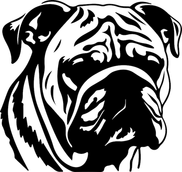 silueta de bulldog negra con fondo transparente