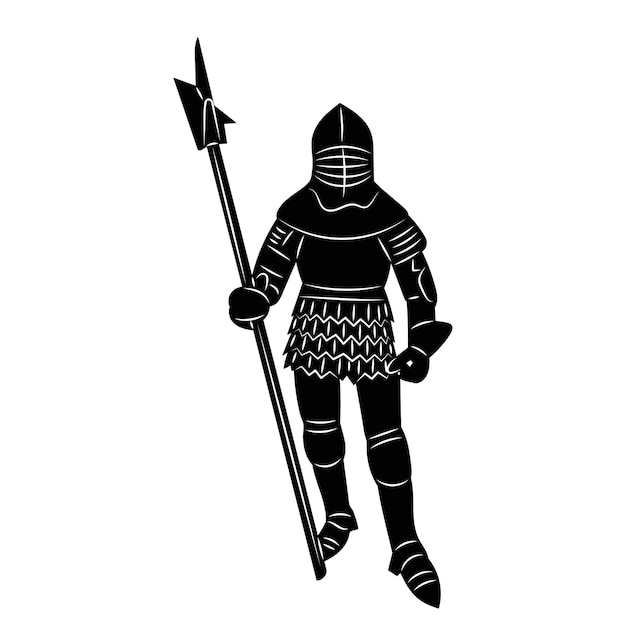 silueta de caballero masculino en vector de fondo blanco