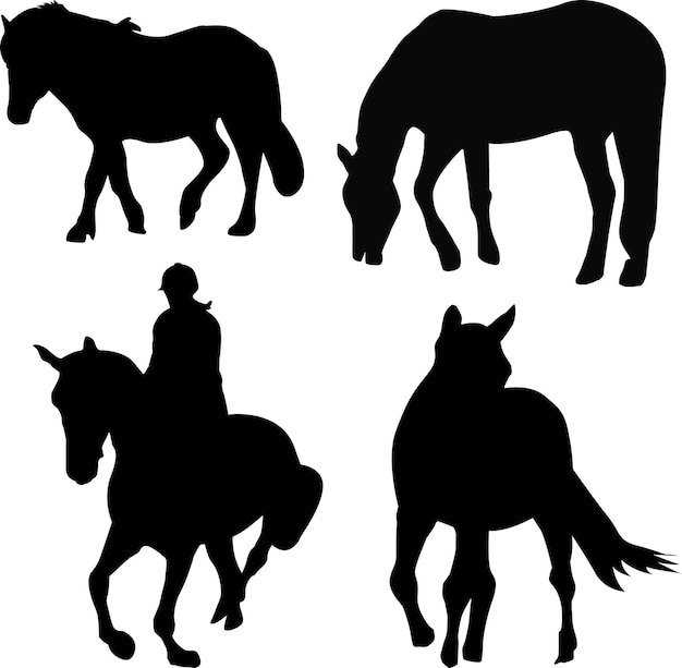 Vector silueta de caballo 2