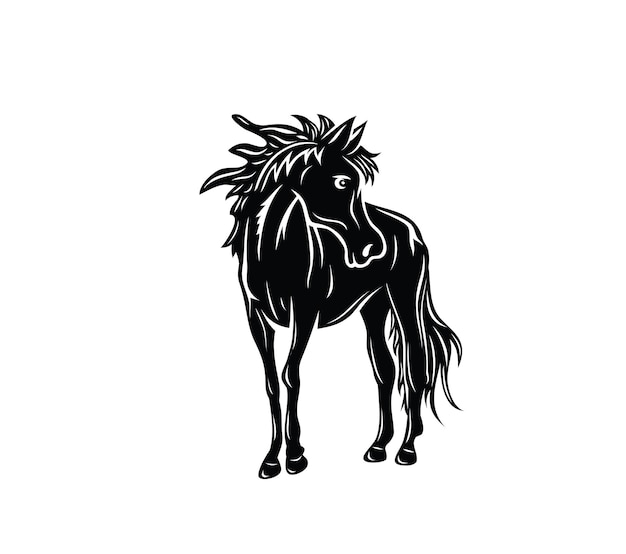 Silueta de caballo, diseño de silueta de vector de arte