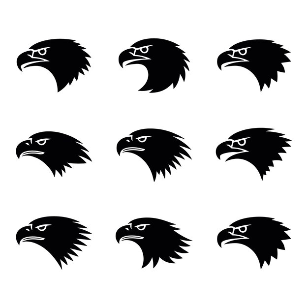 Silueta de cabeza de águila perfecta para logotipos, iconos o diseños gráficos