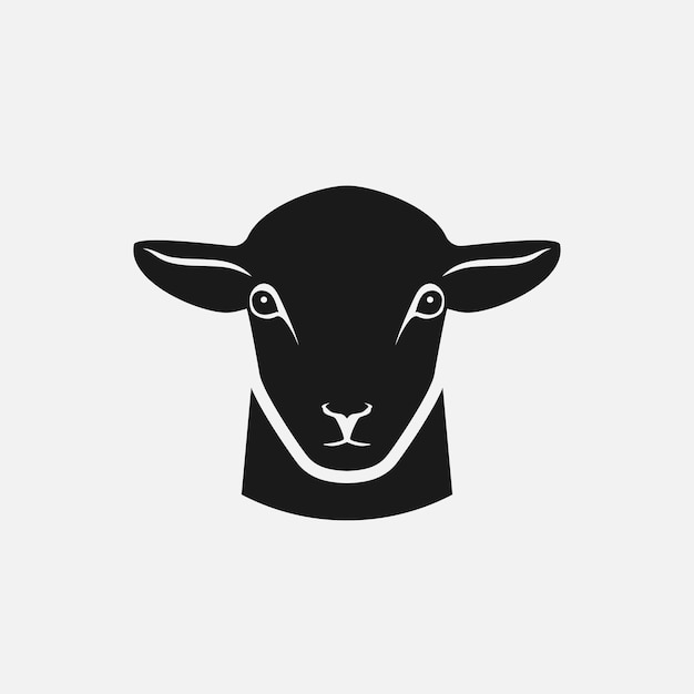 Silueta de cabeza de cordero Icono de animal de la granja