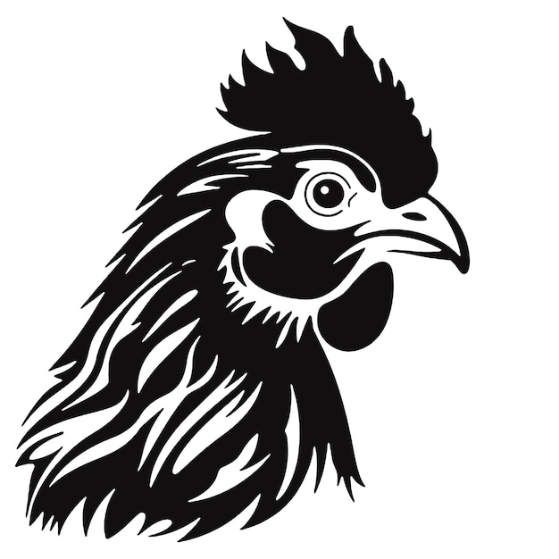 Silueta de la cabeza del gallo