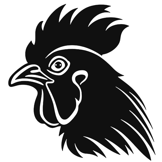 Silueta de la cabeza del gallo