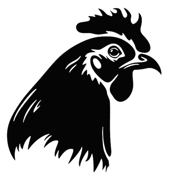Silueta de la cabeza del gallo