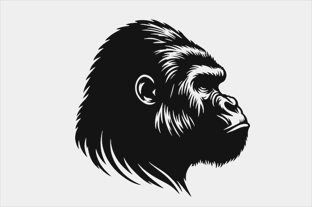 Silueta de una cabeza de gorila