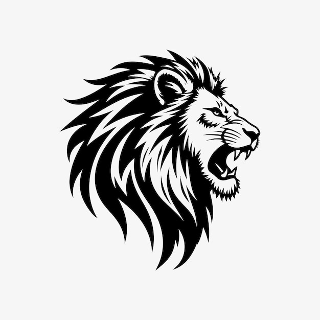 Silueta de la cabeza del león rugiente