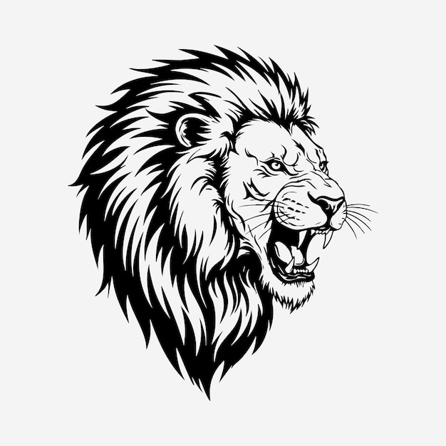Silueta de la cabeza del león rugiente